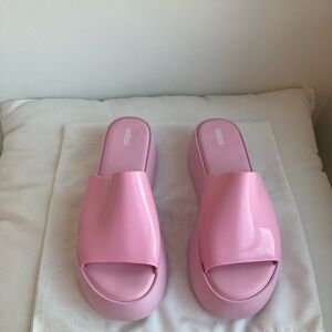 Melissa Women's Pink Platform Slides